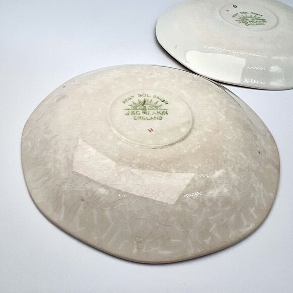 Vintage J&G Meakin England Blue & Gold Decorative Saucers Set Of 3 - Picture 10 of 11